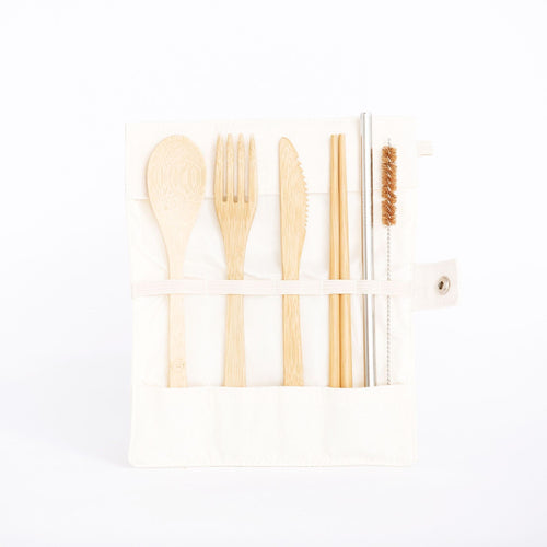 Bamboo Cutlery Travel Set- 7 Pieces