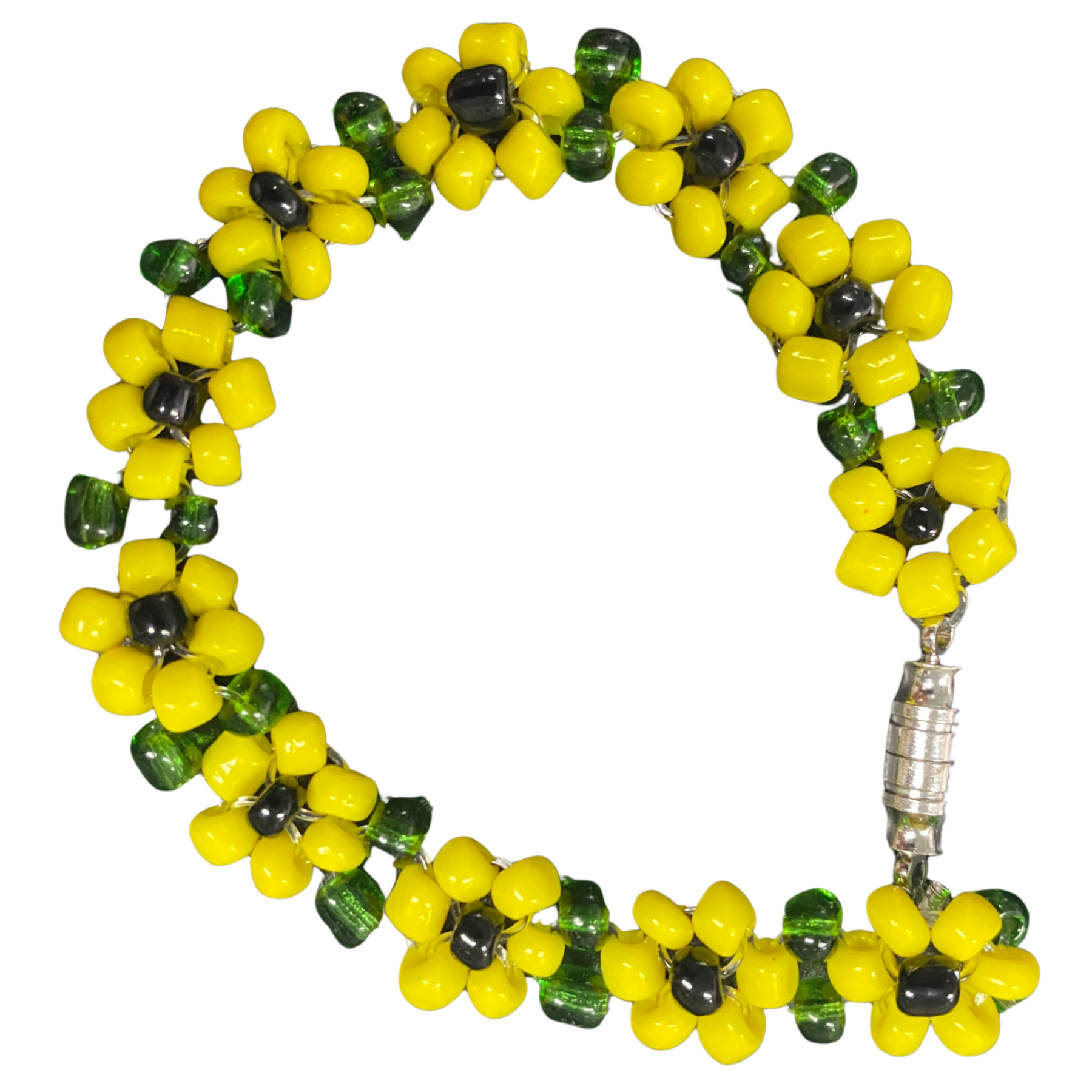 Yellow and Black Sunflower Bracelet