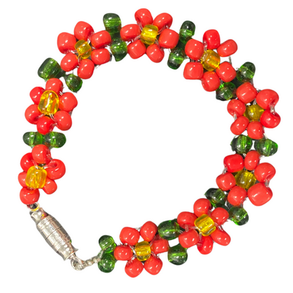 Red And Yellow Flower Bracelet
