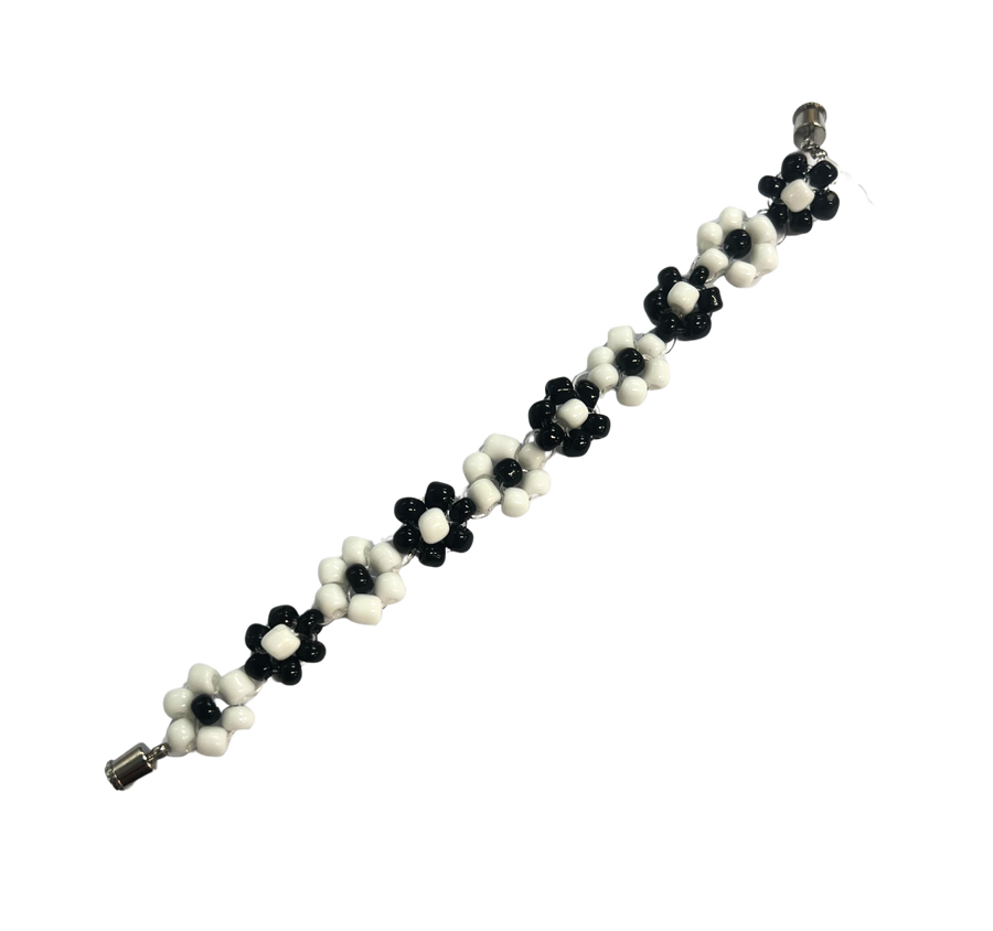 Black and White Flower Bracelet