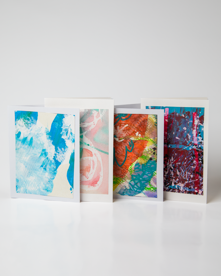 Arna girl set of 4 abstract cards