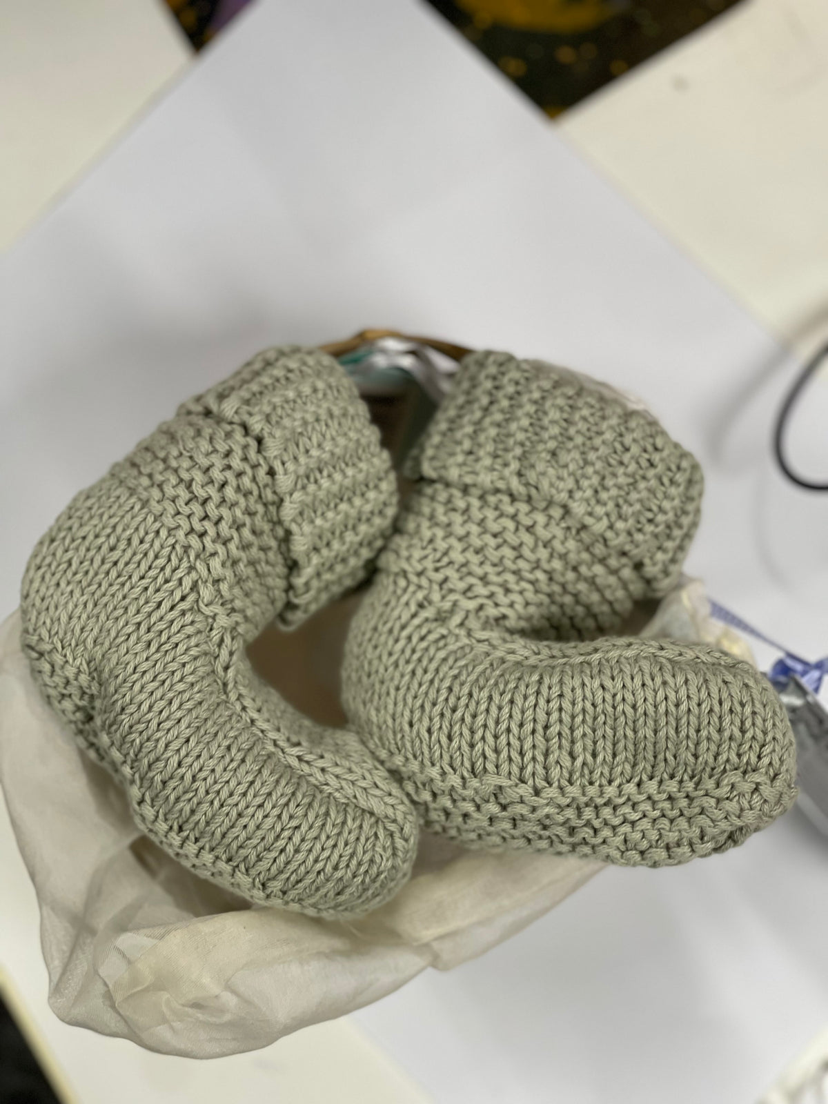 Teal baby booties
