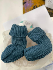 blue baby booties