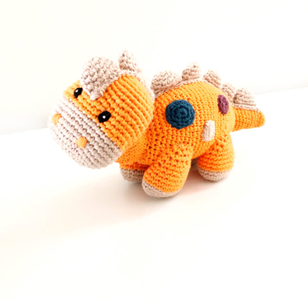 Steggie Dinosaur Rattle-Orange